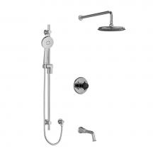 Riobel Canada KIT1345MMRD+CBK-6 - Type T/P (thermostatic/pressure balance) 1/2'' coaxial 3-way system with hand shower rai