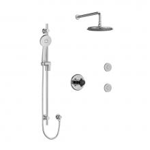 Riobel Canada KIT3545MMRDXCBK-6-EX - Type T/P (thermostatic/pressure balance) 1/2'' coaxial 3-way system, hand shower rail, e