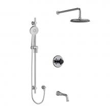 Riobel Canada KIT1345MMRDXCBK-6-EX - Type T/P (thermostatic/pressure balance) 1/2'' coaxial 3-way system with hand shower rai