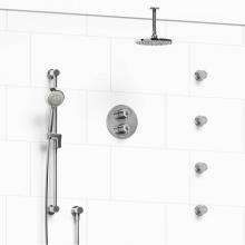 Riobel Canada KIT#446CSTMC-6 - Type T/P (thermostatic/pressure balance) double coaxial system with hand shower rail, 4 body jets