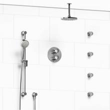 Riobel Canada KIT#446EDTMC-6 - Type T/P (thermostatic/pressure balance) double coaxial system with hand shower rail, 4 body jets