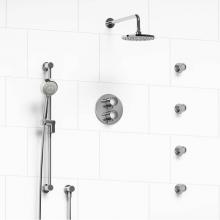 Riobel Canada KIT#446EDTMC - Type T/P (thermostatic/pressure balance) double coaxial system with hand shower rail, 4 body jets