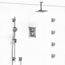 Riobel Canada KIT#446EFC-6 - Type T/P (thermostatic/pressure balance) double coaxial system with hand shower rail, 4 body jets