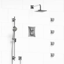 Riobel Canada KIT#446EFC - Type T/P (thermostatic/pressure balance) double coaxial system with hand shower rail, 4 body jets