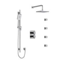 Riobel Canada KIT#446FRC - Type T/P (thermostatic/pressure balance) double coaxial system with hand shower rail, 4 body jets