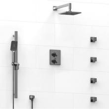 Riobel Canada KIT#446PXTQC - Type T/P (thermostatic/pressure balance) double coaxial system with hand shower rail, 4 body jets