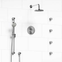 Riobel Canada KIT#446SYTMC - Type T/P (thermostatic/pressure balance) double coaxial system with hand shower rail, 4 body jets