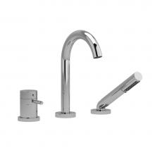 Riobel Canada RU19KNC - 2-way 3-piece Type T (thermostatic) coaxial deck-mount tub filler with hand shower