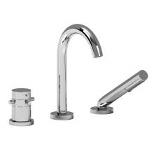 Riobel Canada RU19+C - 2-way 3-piece Type T (thermostatic) coaxial deck-mount tub filler with hand shower