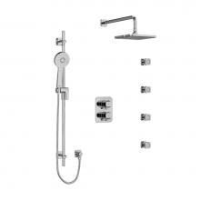 Riobel Canada KIT446SAC - Type T/P (thermostatic/pressure balance) double coaxial system with hand shower rail, 4 body jets