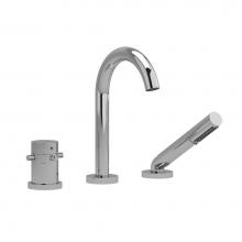 Riobel Canada RU19+KNC - 2-way 3-piece Type T (thermostatic) coaxial deck-mount tub filler with hand shower