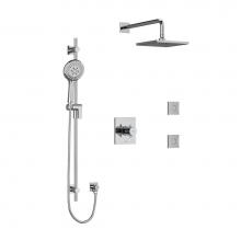 Riobel Canada KIT3545PATQ+C-EX - Type T/P (thermostatic/pressure balance) 1/2'' coaxial 3-way system, hand shower rail, e