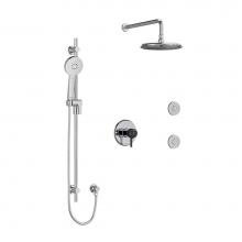 Riobel Canada KIT3545MMRDLCBK - Type T/P (thermostatic/pressure balance) 1/2'' coaxial 3-way system, hand shower rail, e