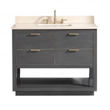 Avanity ALLIE-VS43-TGG-D - Avanity Allie 43 in. Vanity Combo in Twilight Gray with Gold Trim and Crema Marfil Marble Top