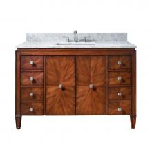 Avanity BRENTWOOD-VS49-NW-C - Avanity Brentwood 49 in. Vanity in New Walnut finish with Carrara White Marble Top