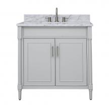 Avanity 17031-VS37-LG-C - Avanity Bristol 37 in. Vanity Combo in Light Gray and Carrara White Marble Top