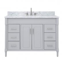 Avanity 17031-VS49-LG-C - Avanity Bristol 49 in. Vanity Combo in Light Gray and Carrara White Marble Top