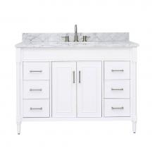 Avanity 17031-VS49-WT-C - Avanity Bristol 49 in. Vanity Combo in White and Carrara White Marble Top