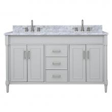 Avanity 17031-VS61-LG-C - Avanity Bristol 61 in. Vanity Combo in Light Gray and Carrara White Marble Top