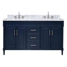 Avanity 17031-VS61-NB-C - Avanity Bristol 61 in. Vanity Combo in Navy Blue and Carrara White Marble Top