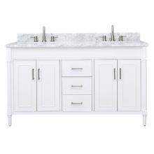 Avanity 17031-VS61-WT-C - Avanity Bristol 61 in. Vanity Combo in White and Carrara White Marble Top