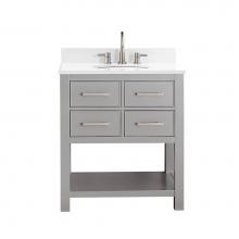 Avanity BROOKS-VS30-CG-EW - Avanity Brooks 31 in. Vanity in Chilled Gray finish with Engineered White Stone Top