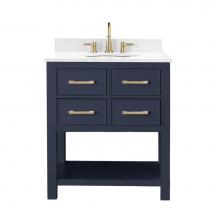 Avanity BROOKS-VS30-NB-EW - Avanity Brooks 31 in. Vanity in Navy Blue finish with Engineered White Stone Top