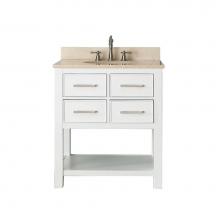 Avanity BROOKS-VS30-WT-B - Avanity Brooks 31 in. Vanity in White finish with Galala Beige Marble Top