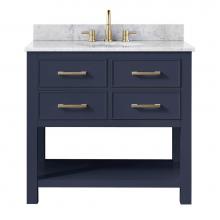 Avanity BROOKS-VS36-NB-C - Avanity Brooks 37 in. Vanity in Navy Blue with Carrara White Marble Top