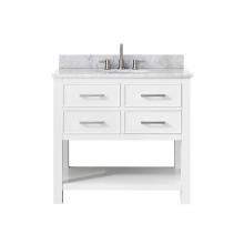 Avanity BROOKS-VS36-WT-C - Avanity Brooks 37 in. Vanity in White finish with Carrara White Marble Top