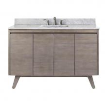 Avanity COVENTRY-VS49-GT - Avanity Coventry 49 in. Vanity Combo in Gray Teak with Carrara White Marble Top