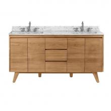 Avanity COVENTRY-VS61-NT - Avanity Coventry 61 in. Vanity Combo in Natural Teak with Carrara White Marble Top