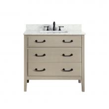 Avanity DELANO-VS36-TG-C - Avanity Delano 37 in. Vanity in Taupe Glaze finish with Carrara White Marble Top