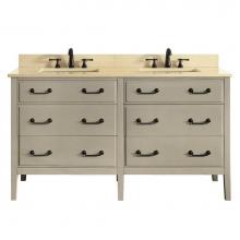 Avanity DELANO-VS60-TG-B - Avanity Delano 61 in. Double Vanity in Taupe Glaze finish with Galala Beige Marble Top