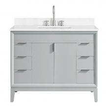 Avanity EMMA-VS43-DG-E - Avanity Emma 43 in. Vanity Combo in Dove Gray finish with Cala White Engineered Stone Top