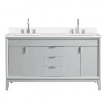 Avanity EMMA-VS61-DG-E - Avanity Emma 61 in. Vanity Combo in Dove Gray finish with Cala White Engineered Stone Top