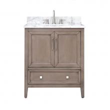 Avanity EVERETTE-VS31-WD-C - Avanity Everette 31 in. Vanity Combo in Gray Oak and Carrara White Marble Top