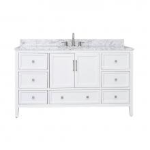 Avanity 20128-VS61-WT-C - Avanity Everette 61 in. Single Vanity Combo in White and Carrara White Marble Top