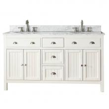 Avanity HAMILTON-VS60-FW-C - Avanity Hamilton 61 in. Double Vanity in French White finish with Carrara White Marble Top