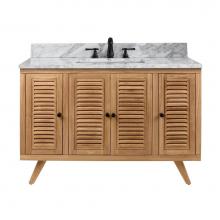 Avanity HARPER-VS49-NT - Avanity Harper 49 in. Vanity Combo in Natural Teak with Carrara White Marble Top