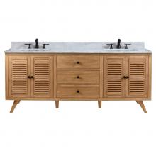 Avanity HARPER-VS73-NT - Avanity Harper 73 in. Vanity Combo in Natural Teak with Carrara White Marble Top