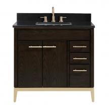 Avanity HEPBURN-VS37-DC-A - Avanity Hepburn 37 in. Vanity Combo in Dark Chocolate with Black Granite Top