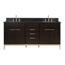 Avanity HEPBURN-VS73-DC-A - Avanity Hepburn 73 in. Vanity Combo in Dark Chocolate with Black Granite Top