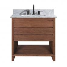 Avanity KAI-VS31-BRW - Avanity Kai 31 in. Vanity in Brown Reclaimed Wood with Carrara White Marble Top