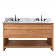 Avanity KAI-VS61-NT - Avanity Kai 61 in. Vanity in Natural Teak with Carrara White Marble Top