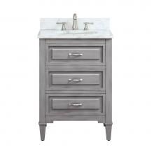 Avanity KELLY-VS24-GB-C - Avanity Kelly 25 in. Vanity in Grayish Blue finish with Carrara White Marble Top