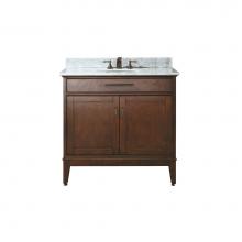 Avanity MADISON-VS36-TO-C - Avanity Madison 37 in. Vanity in Tobacco finish with Carrara White Marble Top