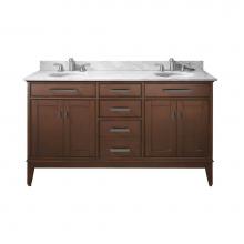 Avanity MADISON-VS60-TO-C - Avanity Madison 61 in. Double Vanity in Tobacco finish with Carrara White Marble Top