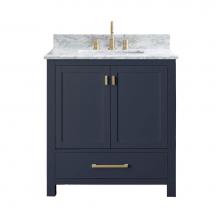 Avanity MODERO-VS30-NB-C - Avanity Modero 31 in. Vanity in Navy Blue with Carrara White Marble Top