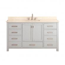 Avanity MODERO-VS60-CG-A-B - Avanity Modero 61 in. Single Vanity in Chilled Gray finish with Galala Beige Marble Top